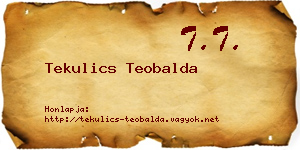 Tekulics Teobalda névjegykártya